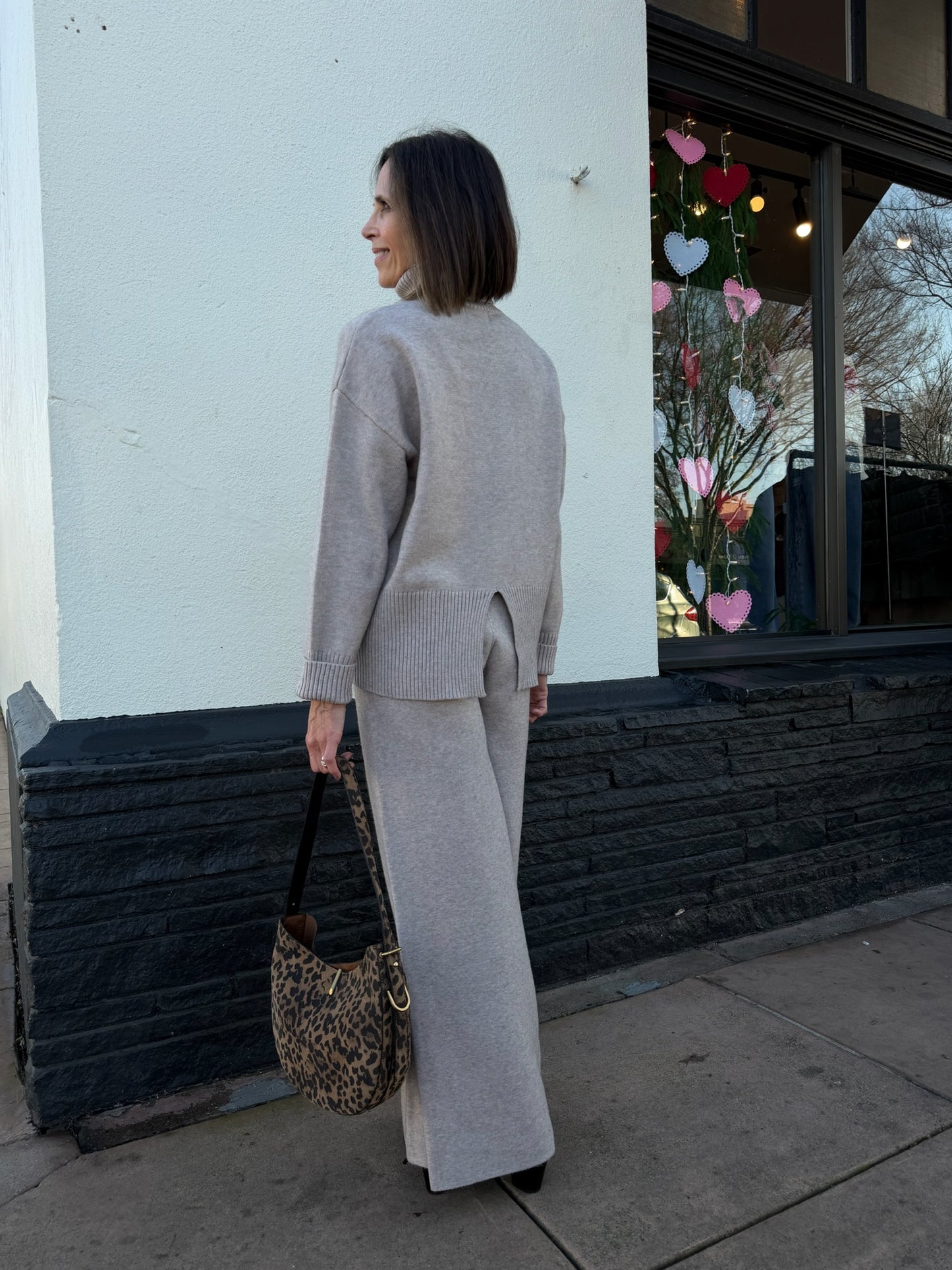 Turtleneck Sweater Lounge Set in Taupe