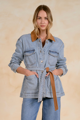 Elan: Denim Wrap Jacket