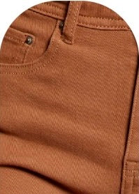 High Rise Cropped Jeans in Caramel