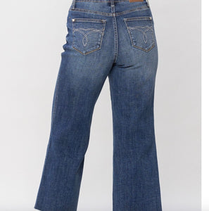 High Waist Crop Wide Leg Jeans