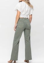 High Waist Garment Dyed Jeans in Olive