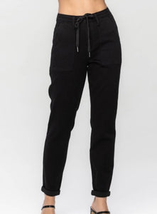 High Waist Black Joggers
