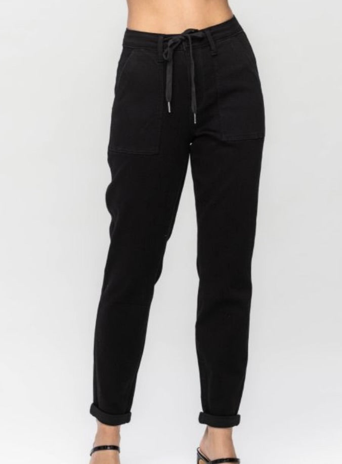High Waist Black Joggers