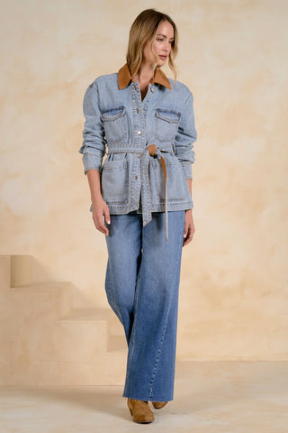 Elan: Denim Wrap Jacket