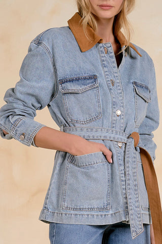 Elan: Denim Wrap Jacket