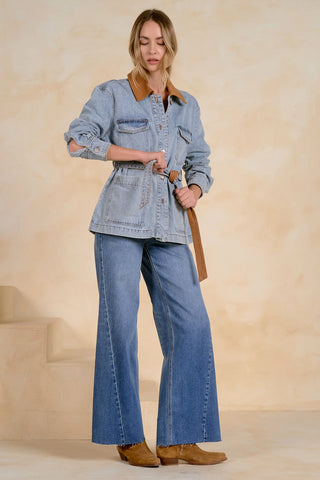 Elan: Denim Wrap Jacket