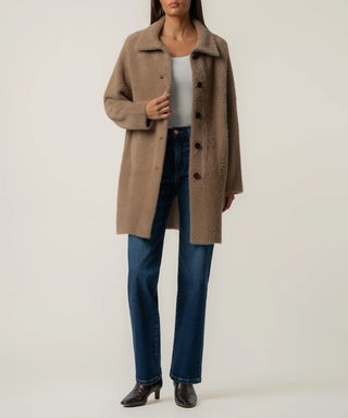 Blythe Ultra Soft Long Sweater Jacket in Tan