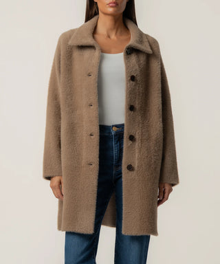 Blythe Ultra Soft Long Sweater Jacket in Tan