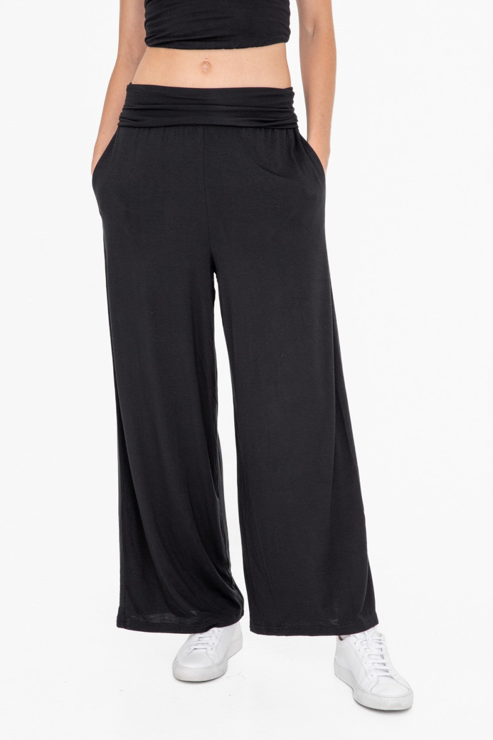 Foldover Lounge Pants in Black – ALLUV PLACE