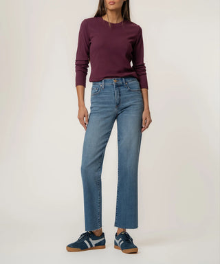 Avery High Rise Straight Leg Raw Hem Jeans - Kut From The Kloth