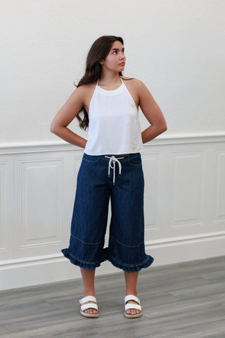 Costa Frill Wide Denim Pants