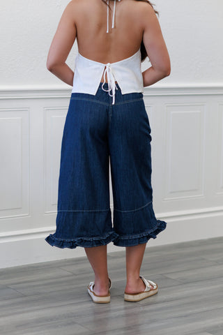 Costa Frill Wide Denim Pants