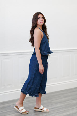 Costa Frill Wide Denim Pants