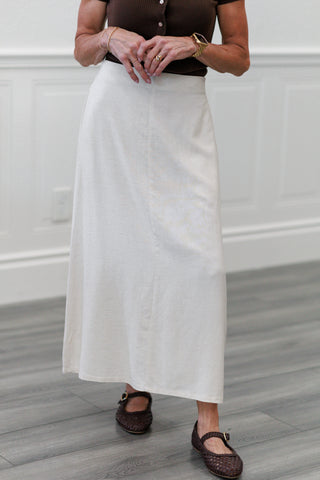 Solid Maxi Skirt in Natural