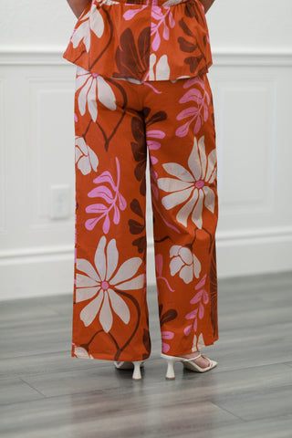 Botanical Pants in Rust
