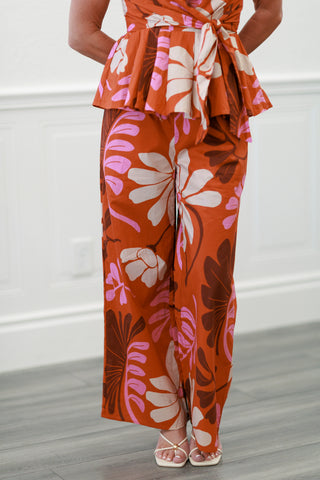 Botanical Pants in Rust