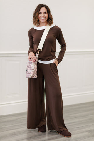 Baby Rib Palazzo Pants – Wide-Leg Pants