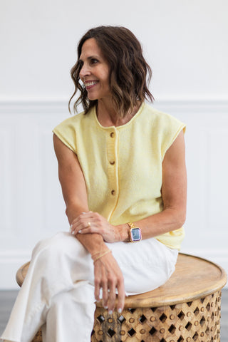 Button Front Knit Sweater Vest