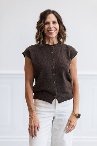 Button Front Knit Sweater