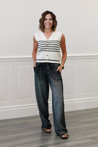 Elan: Jojo Denim Track Sweatpants