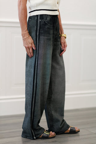 Elan: Jojo Denim Track Sweatpants