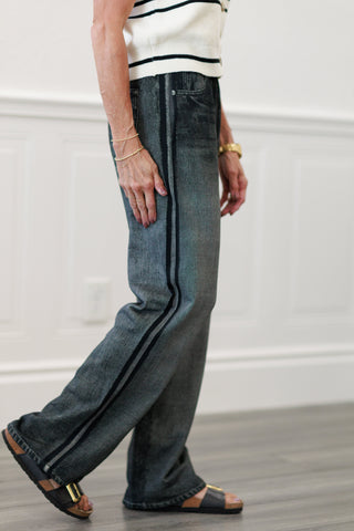 Elan: Jojo Denim Track Sweatpants