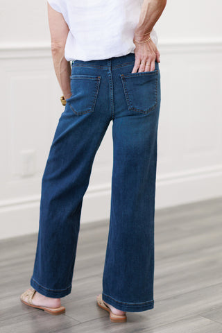 Kut From The Kloth Meg High Rise with Patch in Dk. Denim