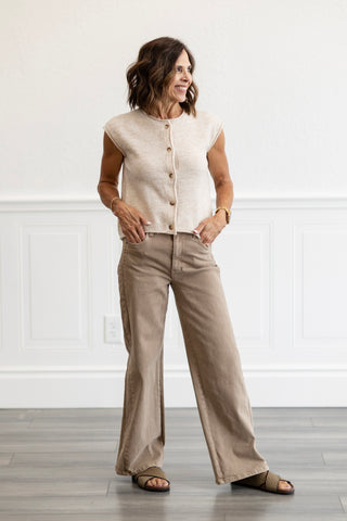 Kut From The Kloth® Meg High Rise Wide Leg in Milk Tea