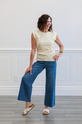 Terry Rib Side Ruched Tank