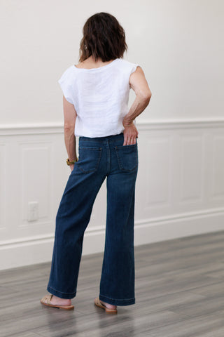 Kut From The Kloth Meg High Rise with Patch in Dk. Denim