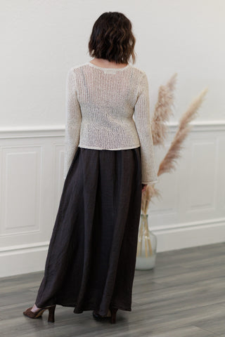 Bell Sleeve Front Crochet Knit Cardigan