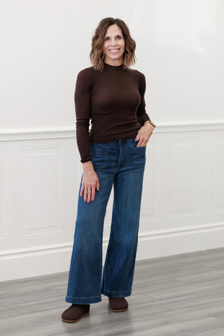 Kut From The Kloth Meg High Rise with Patch in Dk. Denim
