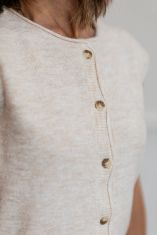 Button Front Knit Sweater Vest