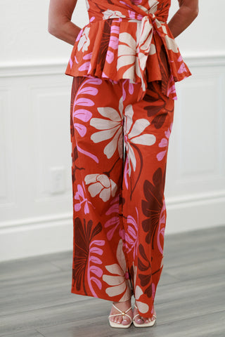 Botanical Pants in Rust