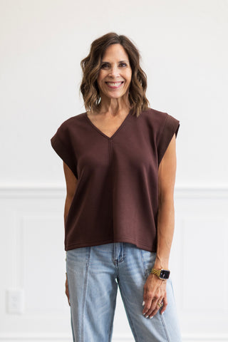 Solid Cap Sleeve Top