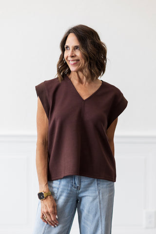 Solid Cap Sleeve Top