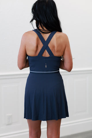LightSpeed Court Dress in Navy Blue