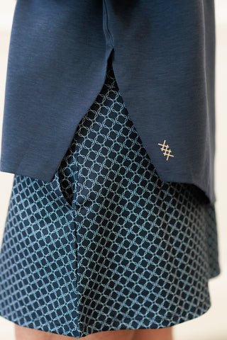 Course to Court 16" Skort in Navy Blue Links