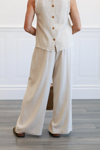 Linen Blend Pants in Natural