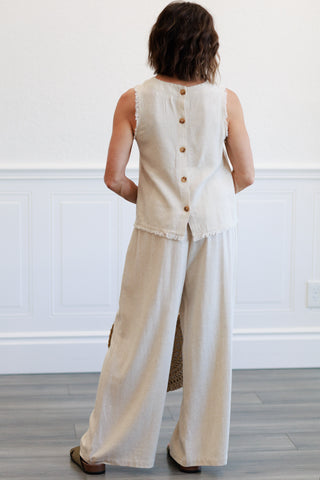 Linen Blend Pants in Natural