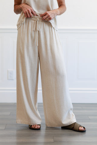 Linen Blend Pants in Natural