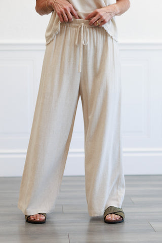 Linen Blend Pants in Natural