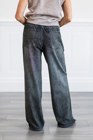 Elan: Jojo Denim Track Sweatpants
