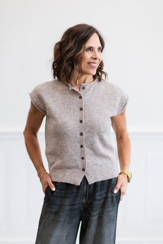 Button Front Knit Sweater