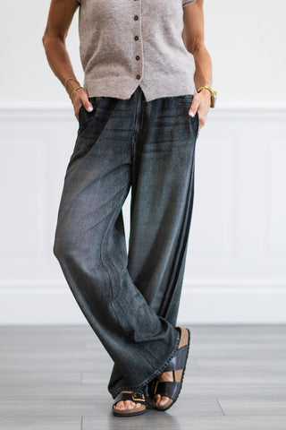 Elan: Jojo Denim Track Sweatpants
