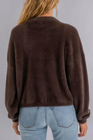 Jana Short Cardigan with Pockets in Chocolate