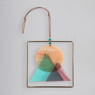 Stained Glass Sunset Mountain Light Catcher