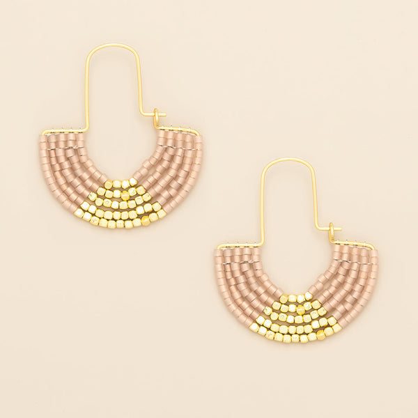 Chromacolor Miyuki U-Hoop Earring - Blush/Gold