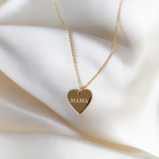 Mama Heart Necklace in Gold