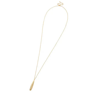 Metal Teardrop Pendant Long Gold Necklace